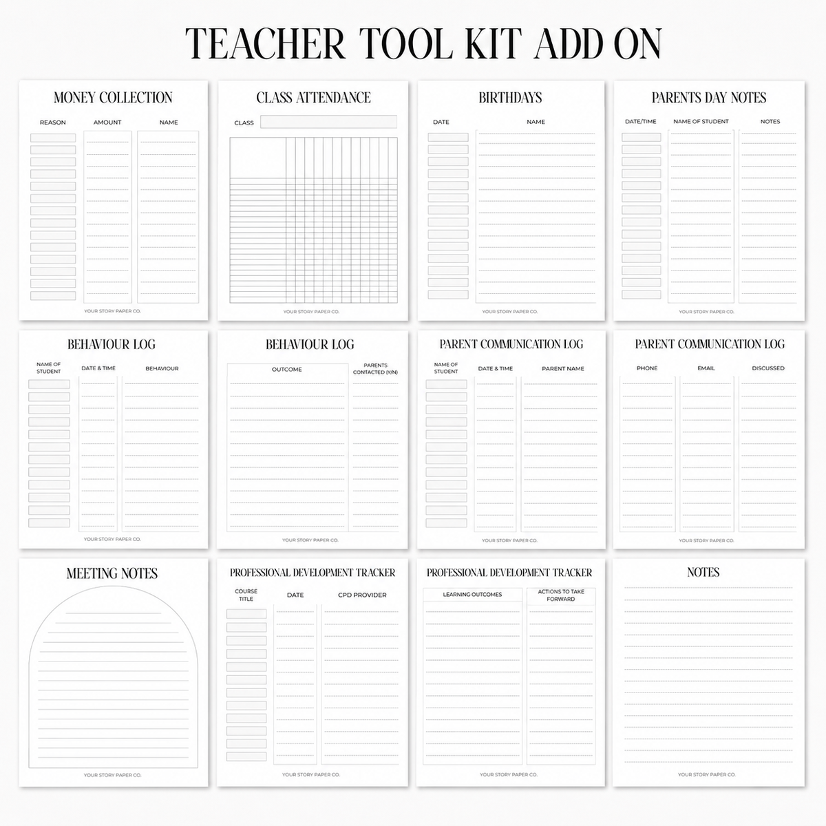 Day Based Educator Layout